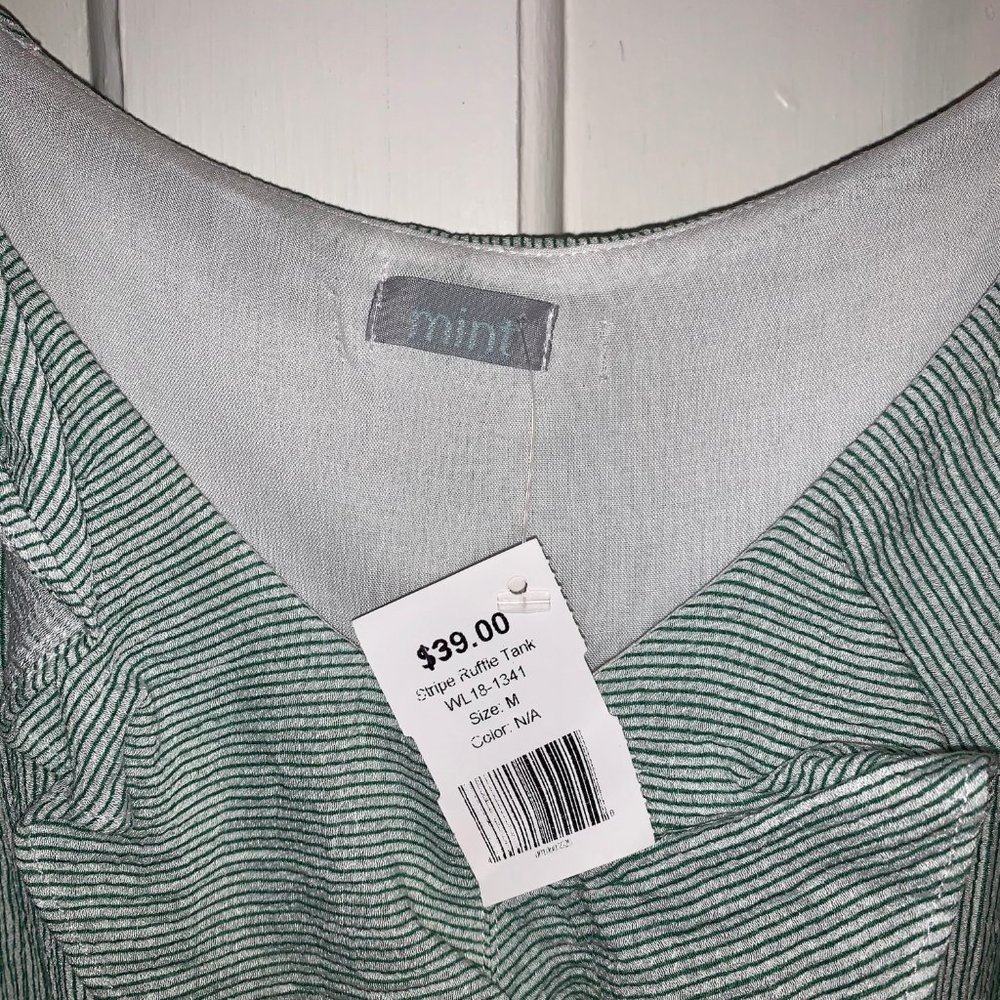 NWT Stripe Ruffle Tank - Picture 3 of 4